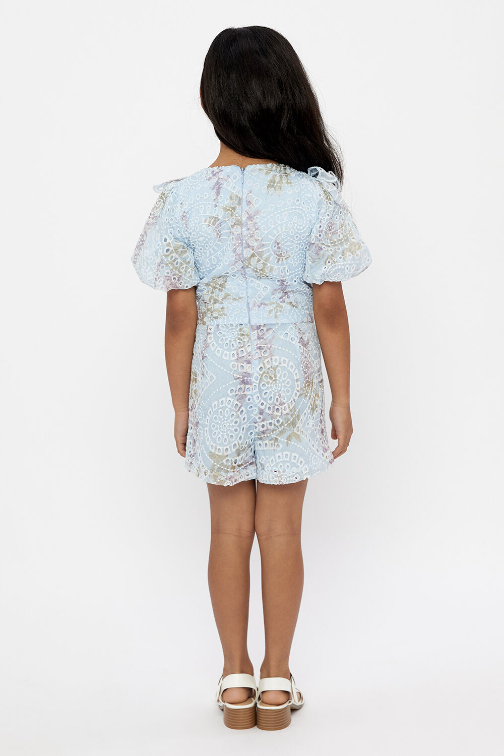 GIRLS IRIS FLORAL PLAYSUIT in colour CAVIAR