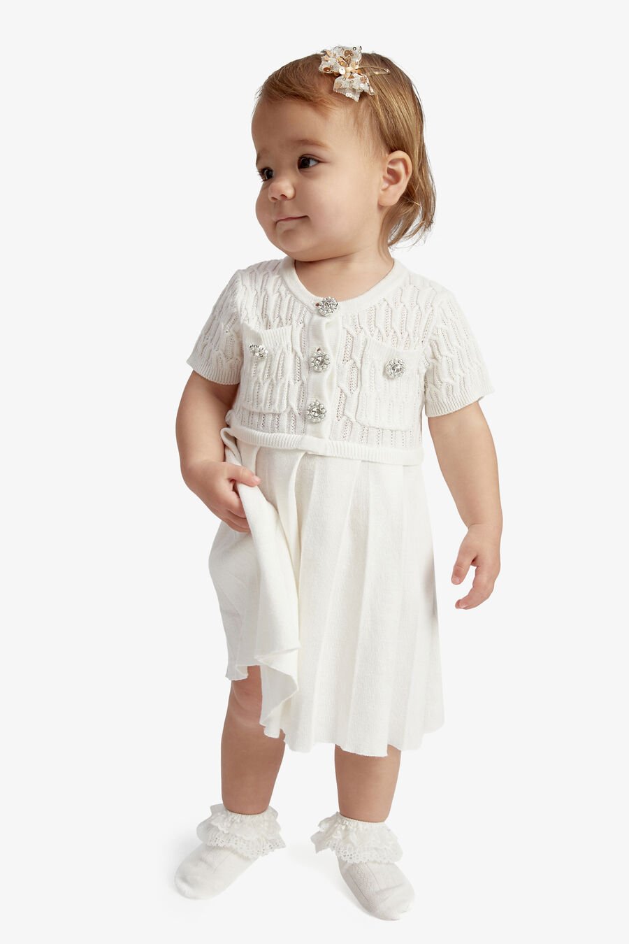 Baby Girl Pleat Knit Dress
