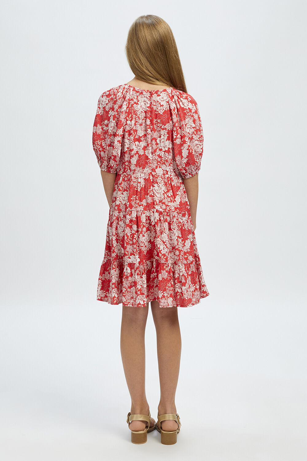 GIRLS NYAH FLORAL MINI DRESS in colour CAVIAR