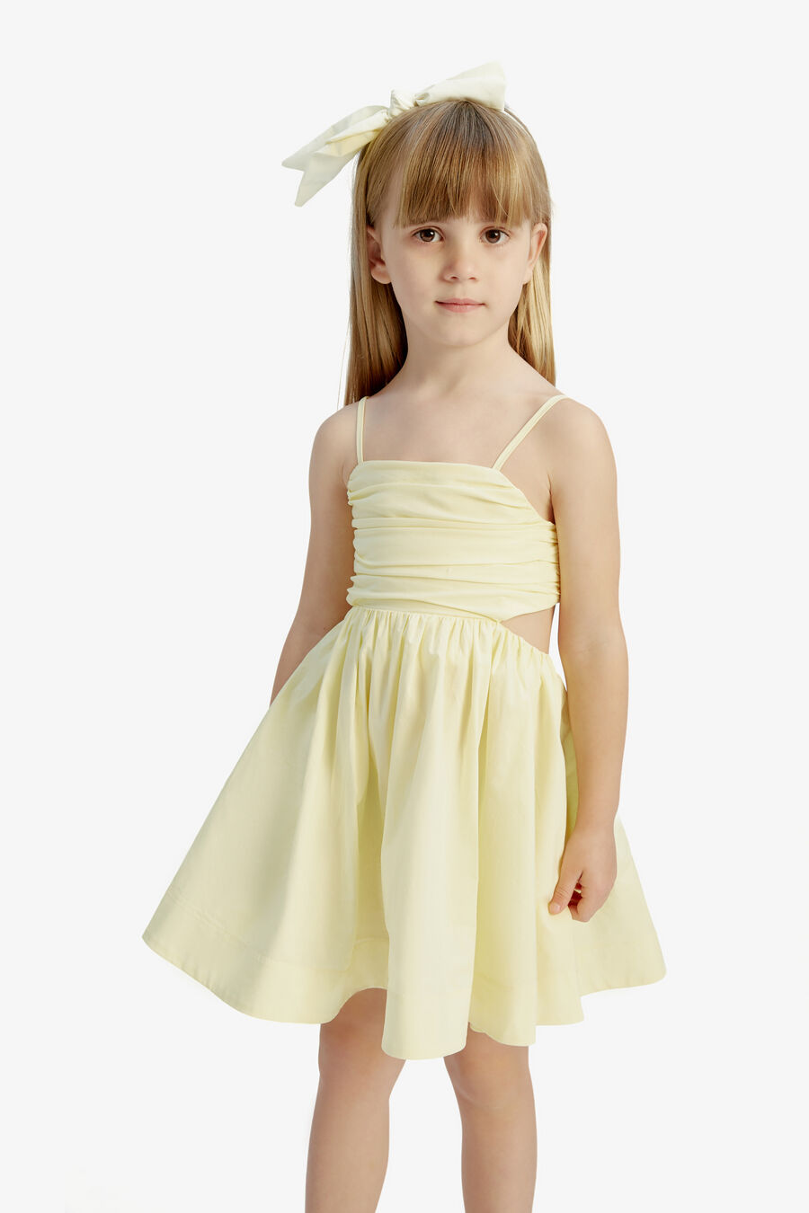 ZARELA POPLIN DRESS in colour LEMON
