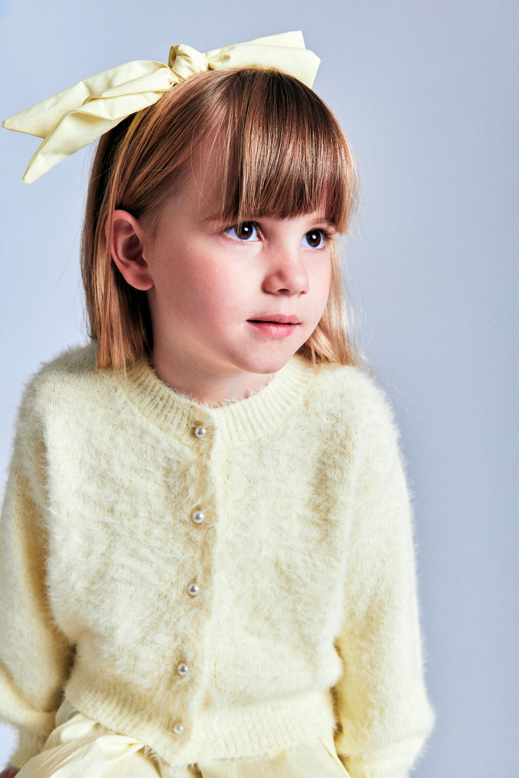 Girls Bell Sleeve Cardi In Canary Yellow Bardot Junior