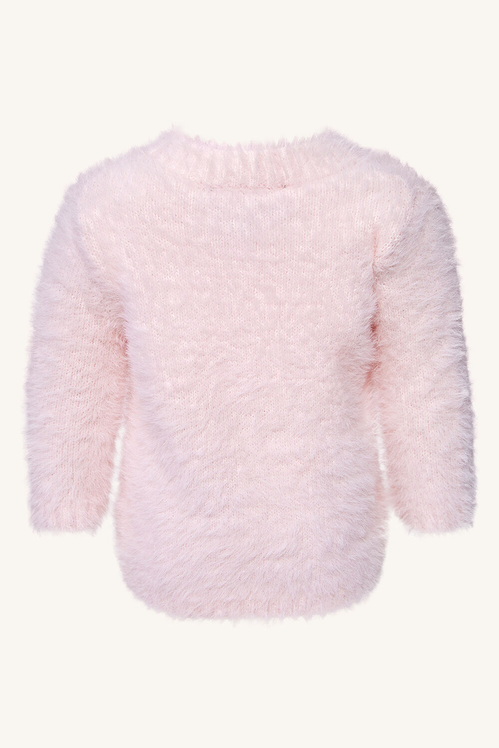 BABY GIRL FLUFFY BUNNY JUMPER in colour SOFT PINK