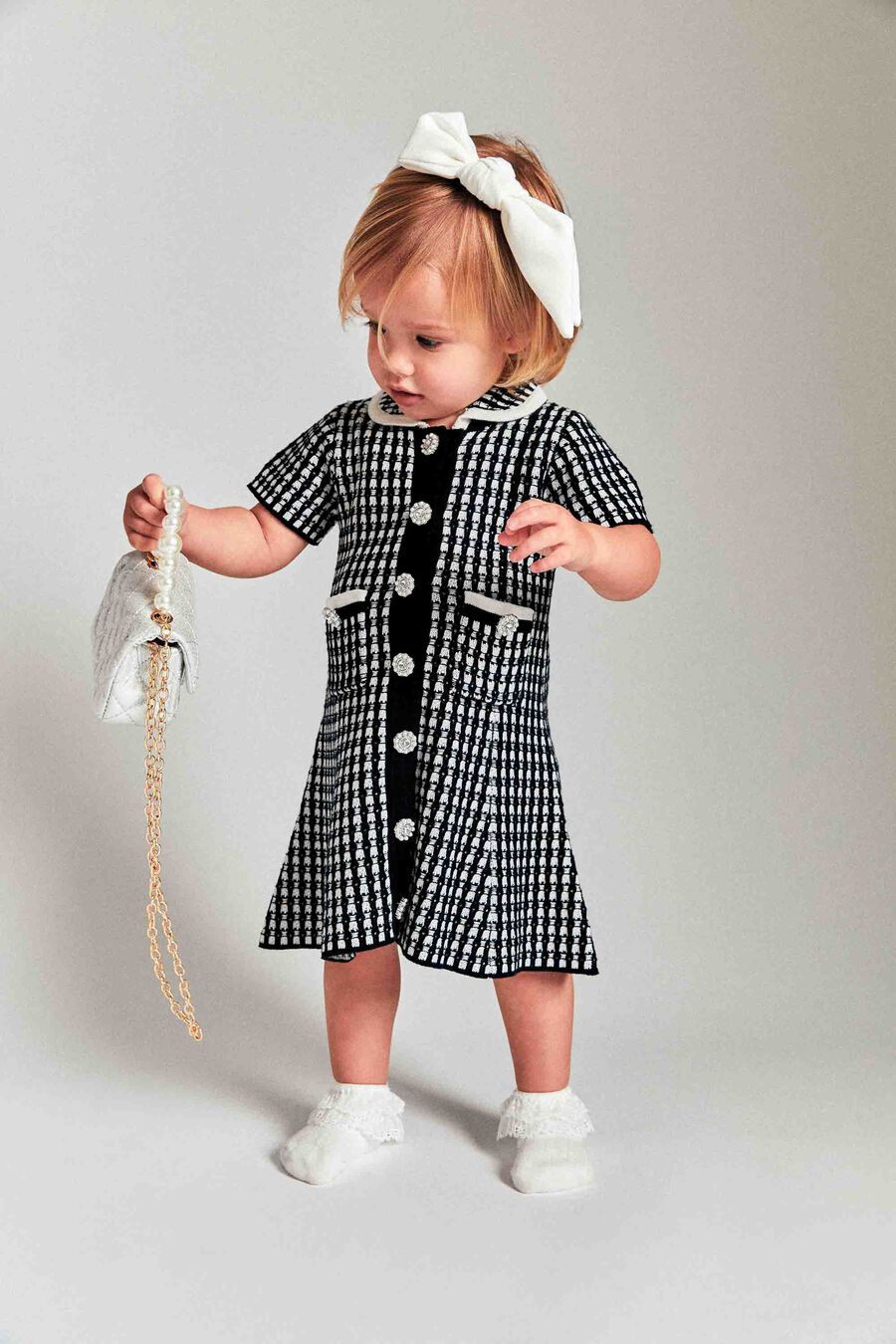 Baby Girl Gingham Knit Dress