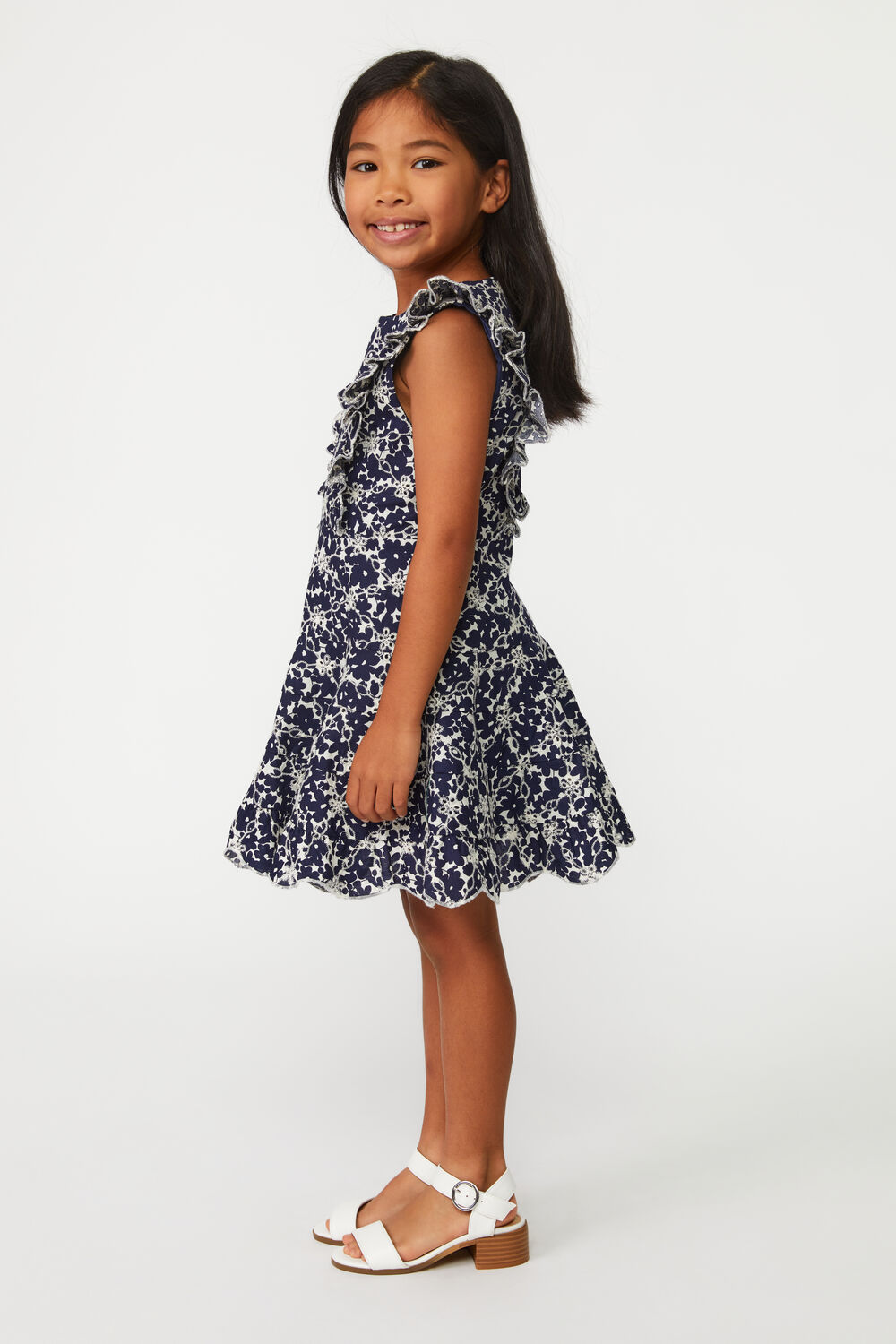 GIRLS GRACIE FRILL DRESS in colour DRESS BLUES