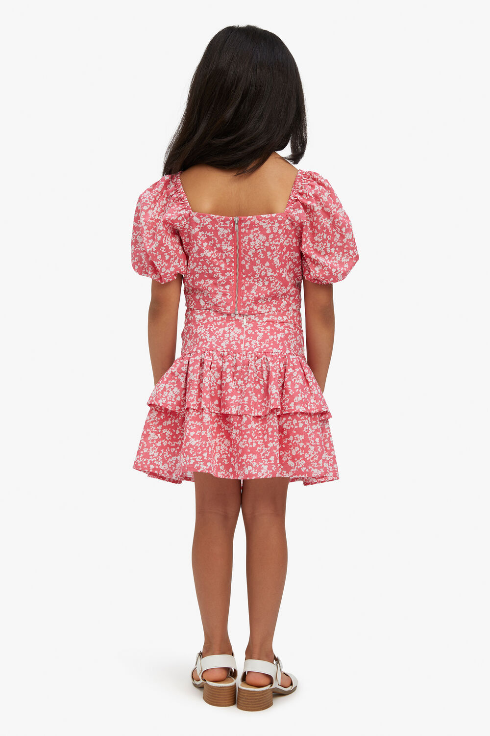 GIRLS AMELIA FLORAL TOP in colour PEACH WHIP