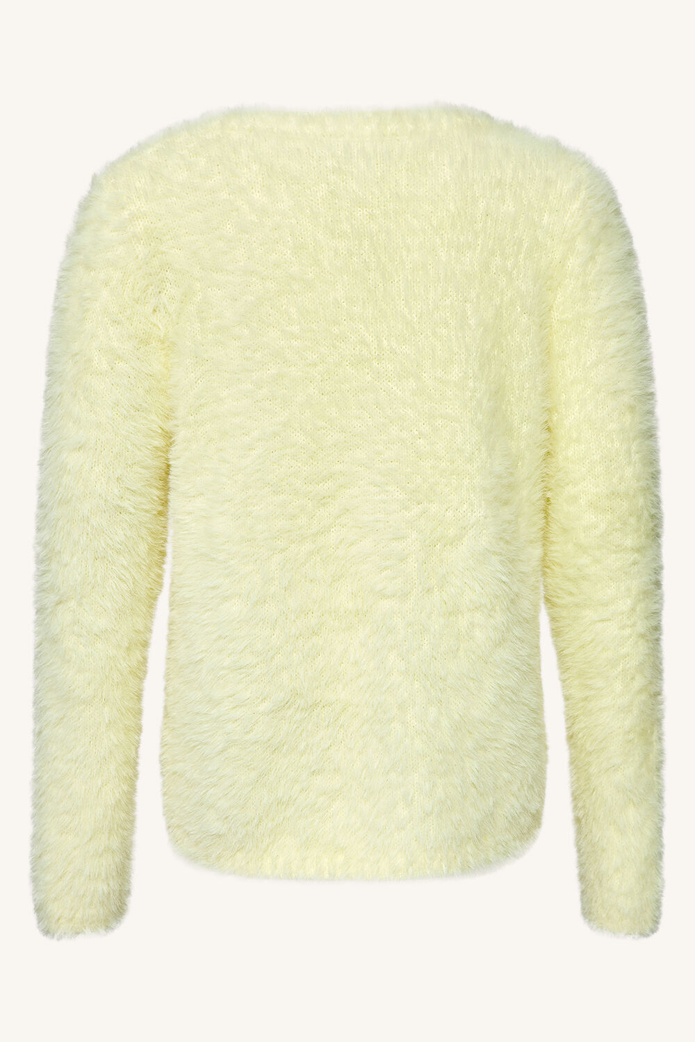 GIRLS FLUFFY BUNNY JUMPER in colour TENDER YELLOW