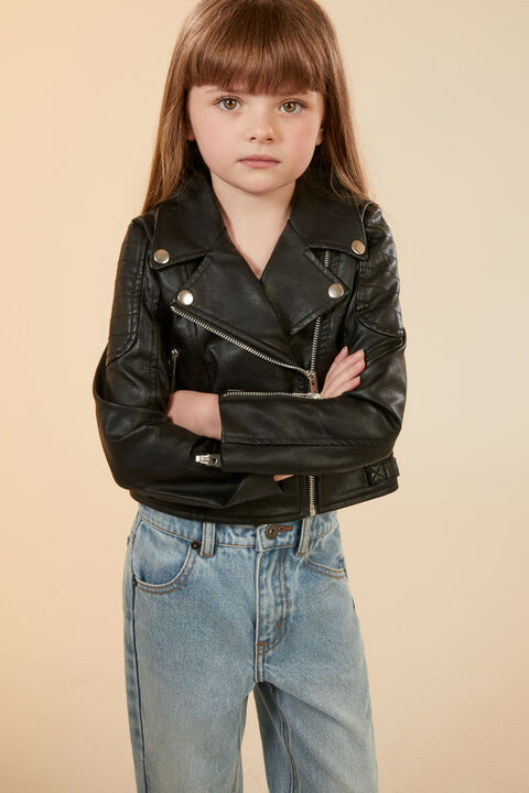 Girls KORA BIKER JACKET in colour CAVIAR