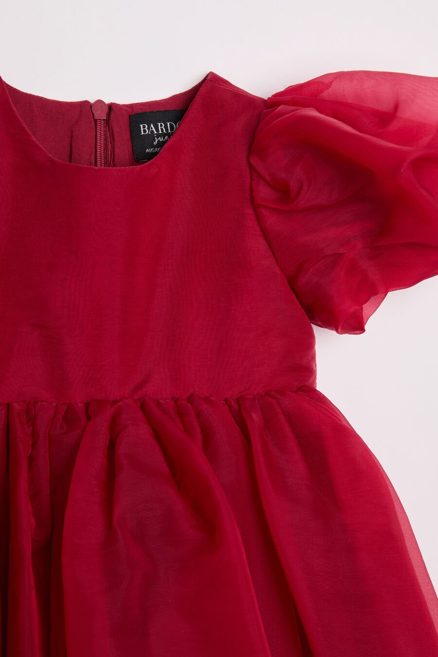JULIET ORGANZA MINI DRESS in colour Burgundy