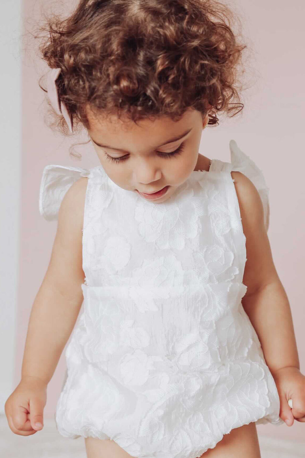 BABY GIRL FRANKIE RUFFLE BACK GROW in colour CLOUD DANCER