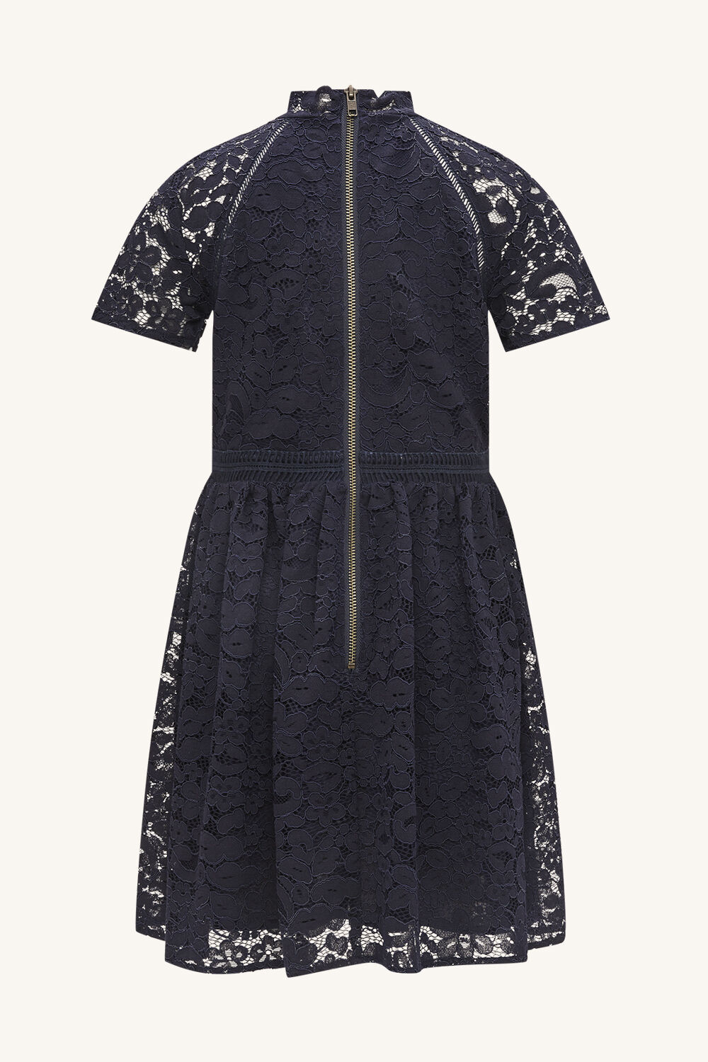 GIRLS MILA MINI LACE DRESS in colour BLACK IRIS
