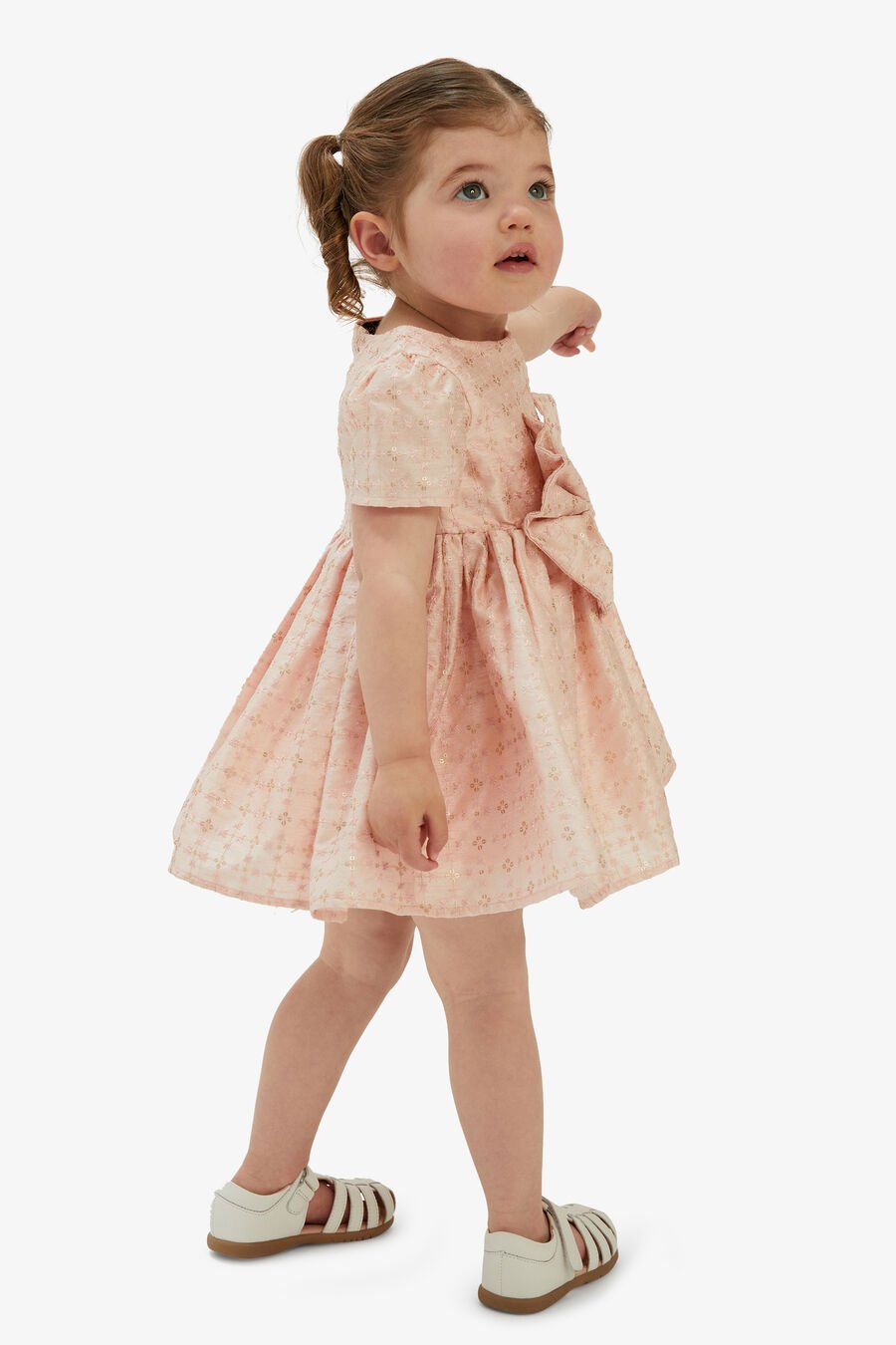 ALICE BOW DRESS in colour Pink & Gold