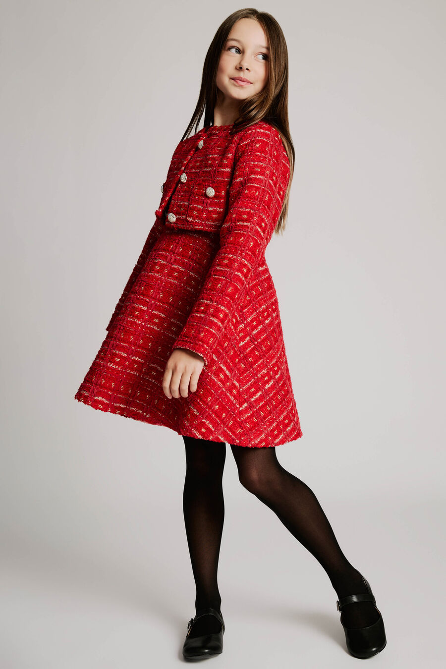 Girls Roma Boucle Dress