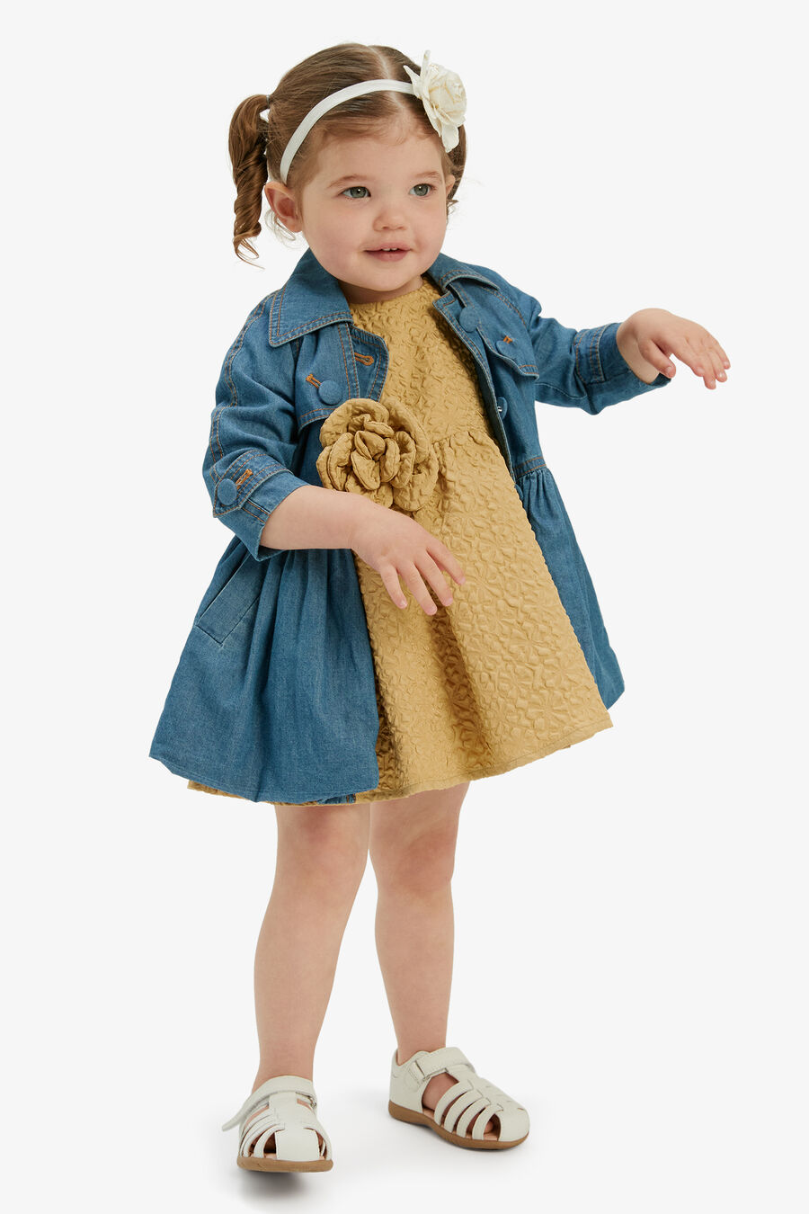 Baby Girl Mia Chambray Trench