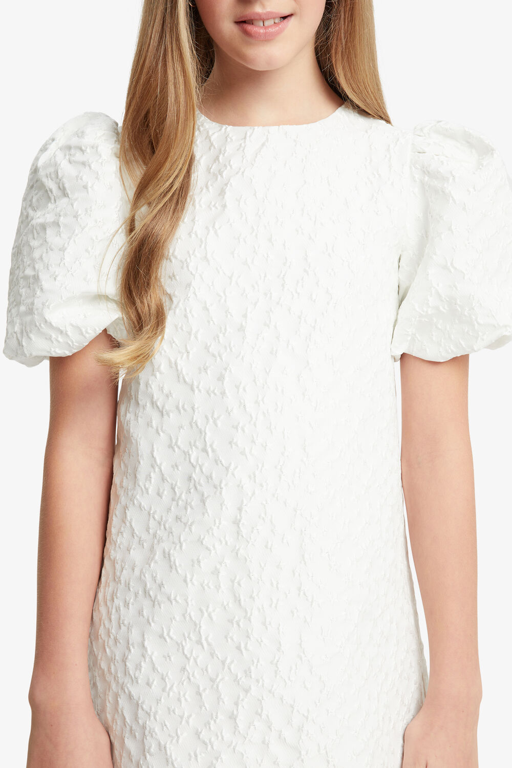GIRLS GISELLE MINI DRESS in colour CLOUD DANCER