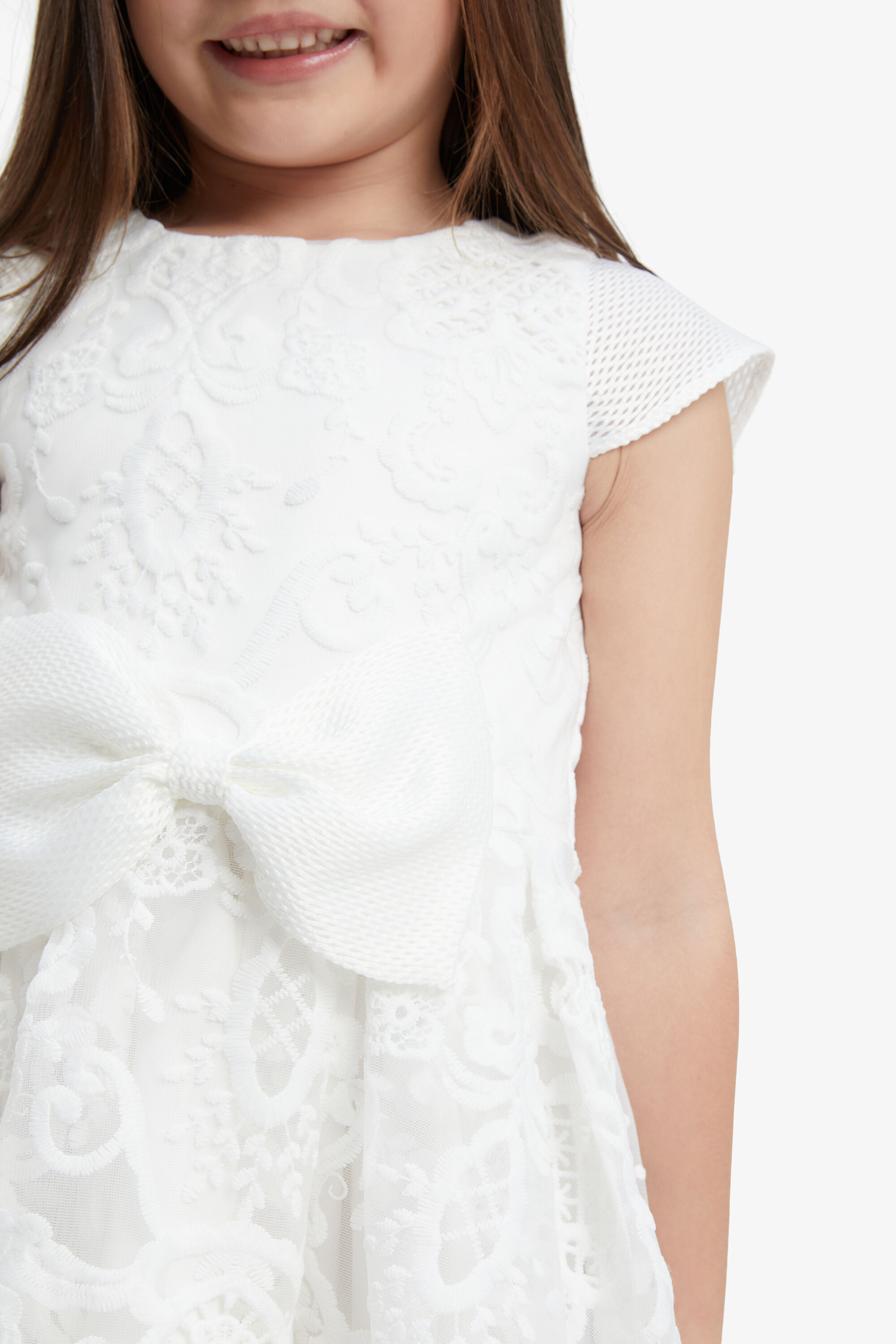Girls Ava Starlet Dress In Ivory Bardot Junior