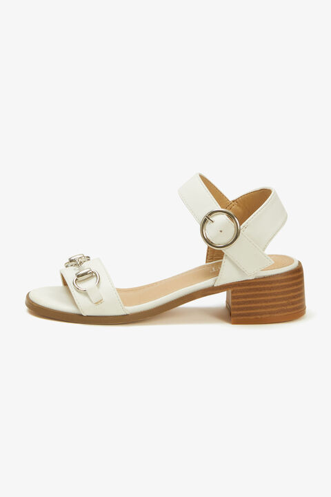 Horsebit Heel in colour CLOUD DANCER