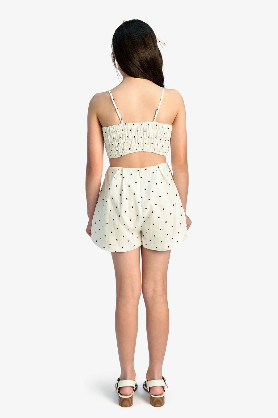 Girls Vieda Linen Bow Front Playsuit