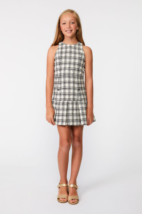 GIRLS MIAMI BOUCLE DRESS in colour GRAY VIOLET