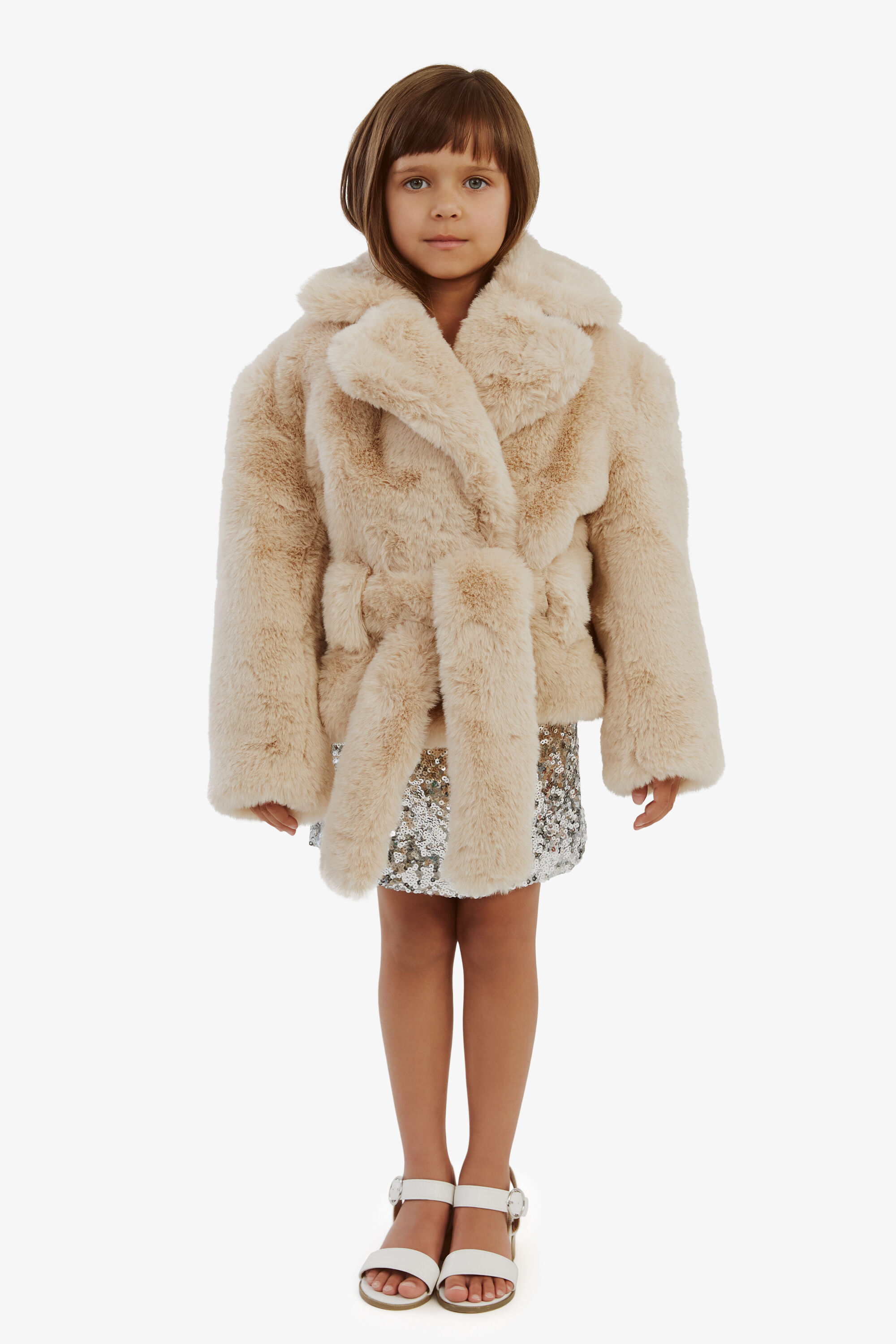 Juniors faux fur coat top