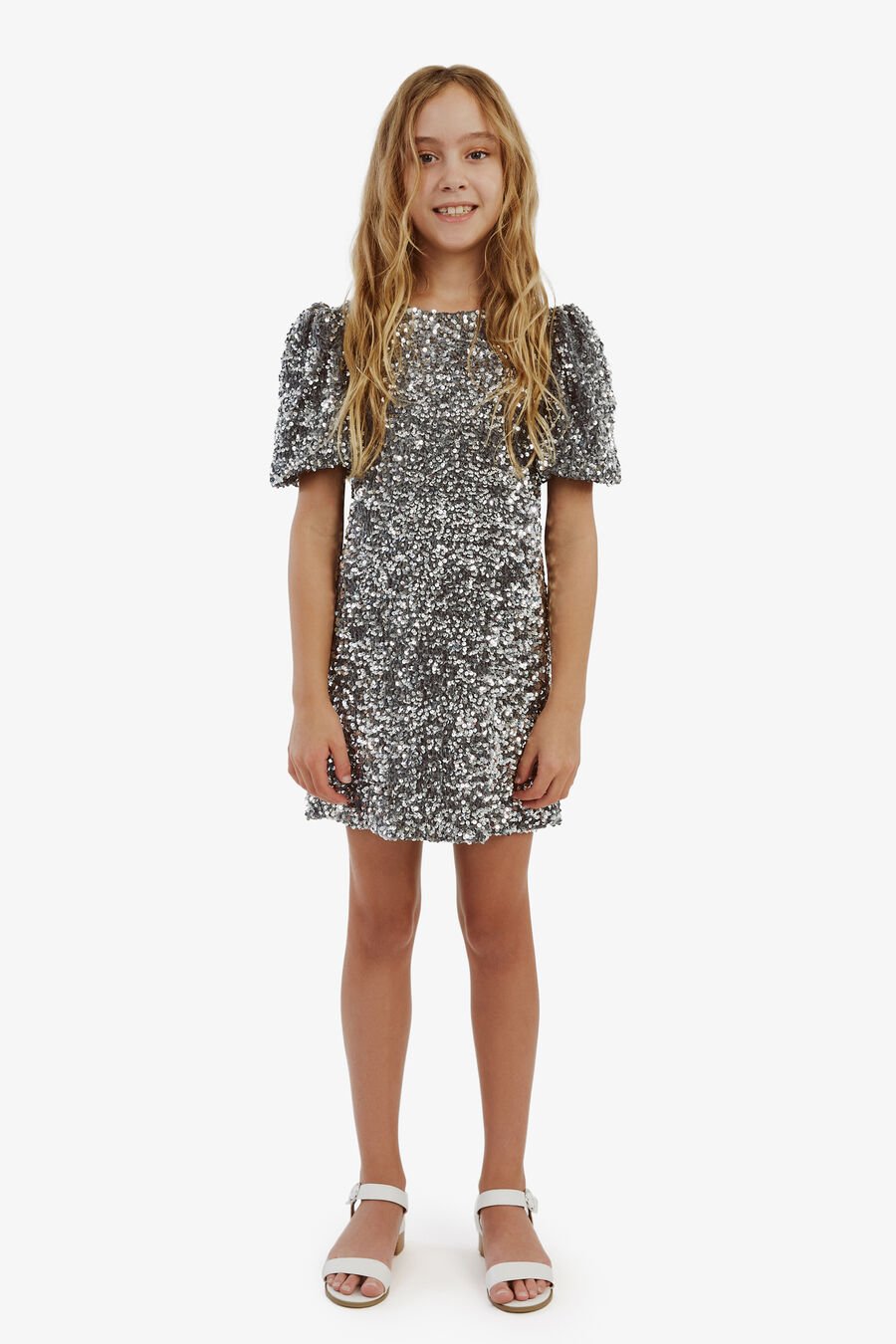 Girls Giselle Sequin Velour Dress