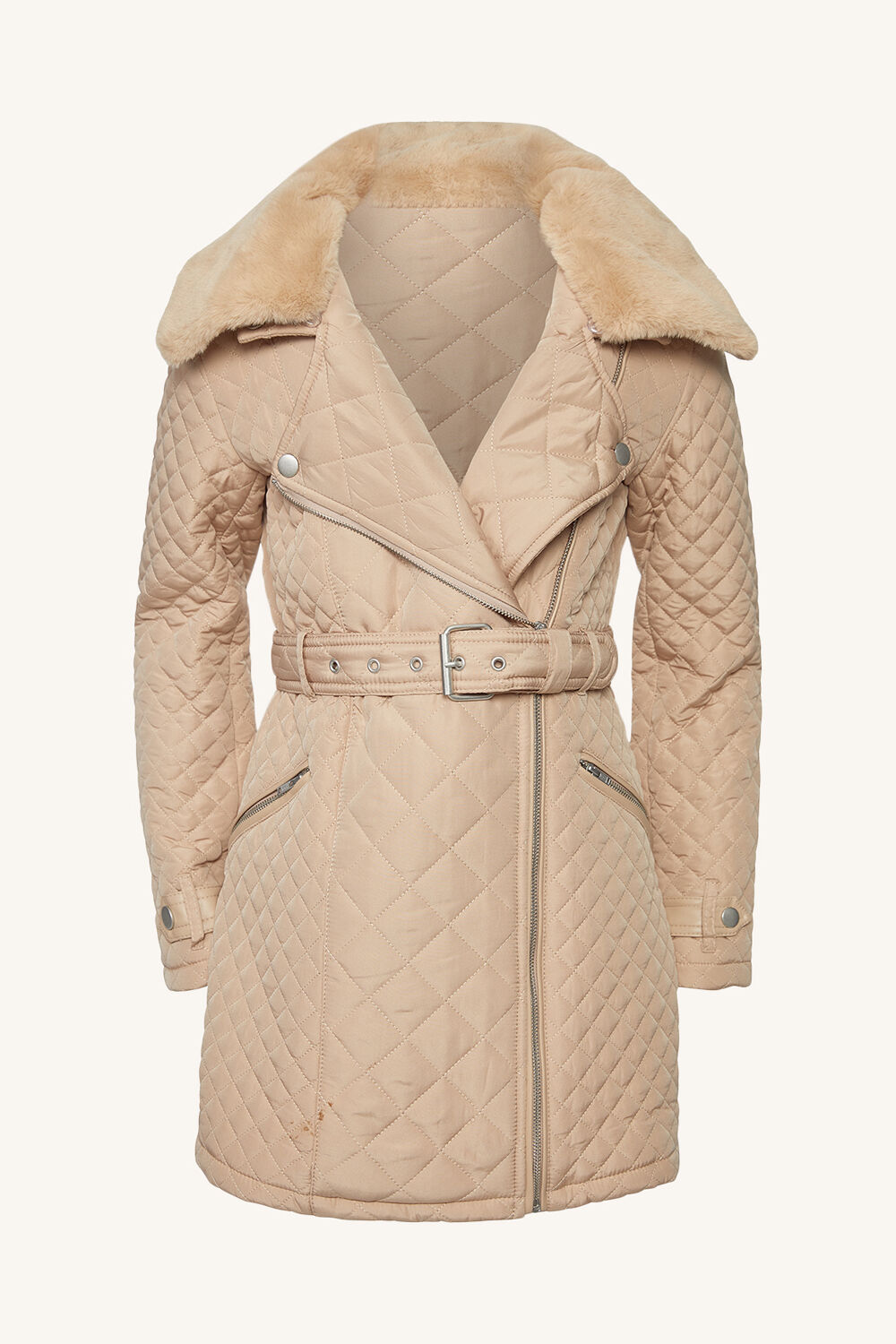 GRACE QUILTED COAT in colour MOONLIGHT