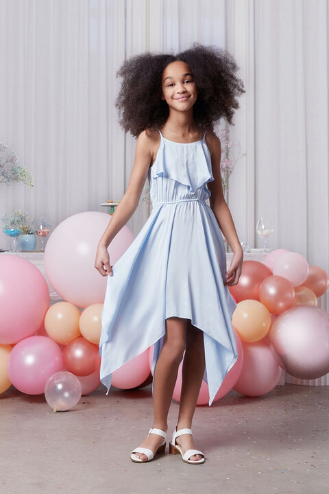 GIRLS ADDY HANKY DRESS in colour CROWN BLUE