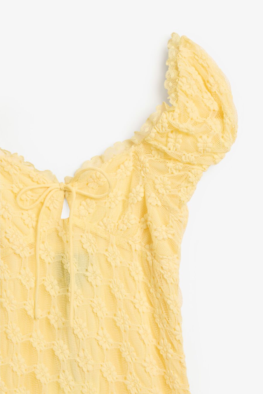 CLAUDINE LACE DRESS in colour Canary Yellow