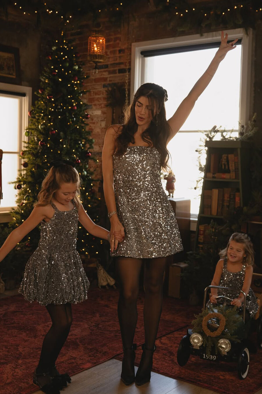 Girls Alanna Sequin Bubble Dress