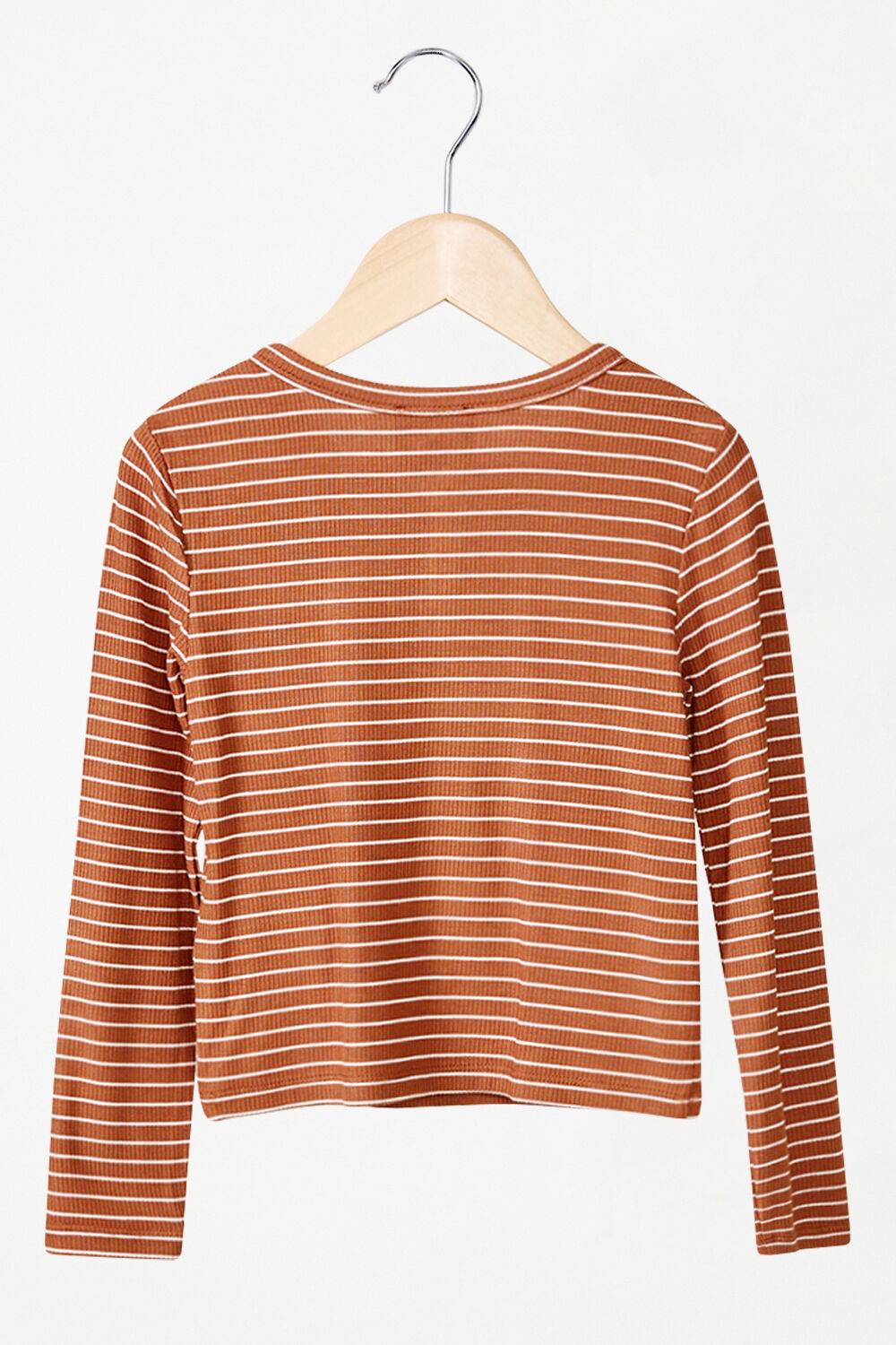 GIRLS MILA STRIPE TOP in colour CHESTNUT STRIPE
