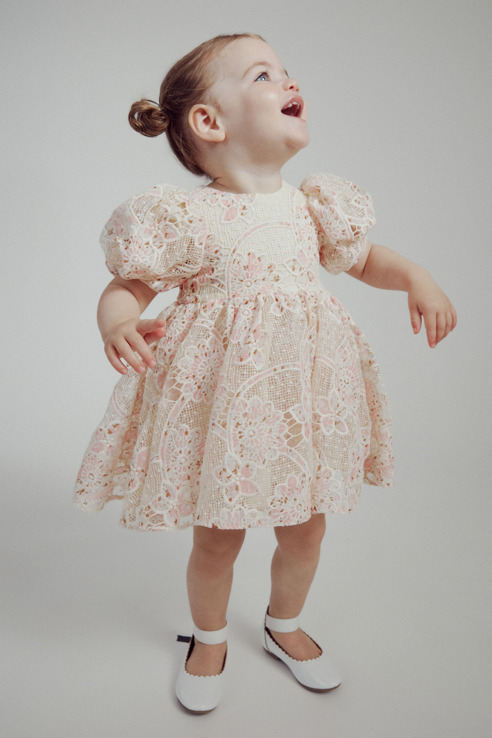 Baby Girl Juliet Broderie Mini Dress In Retro Fl Bardot Junior