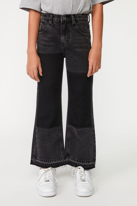 Girls MARLOWE PATCH DENIM JEAN in colour CAVIAR