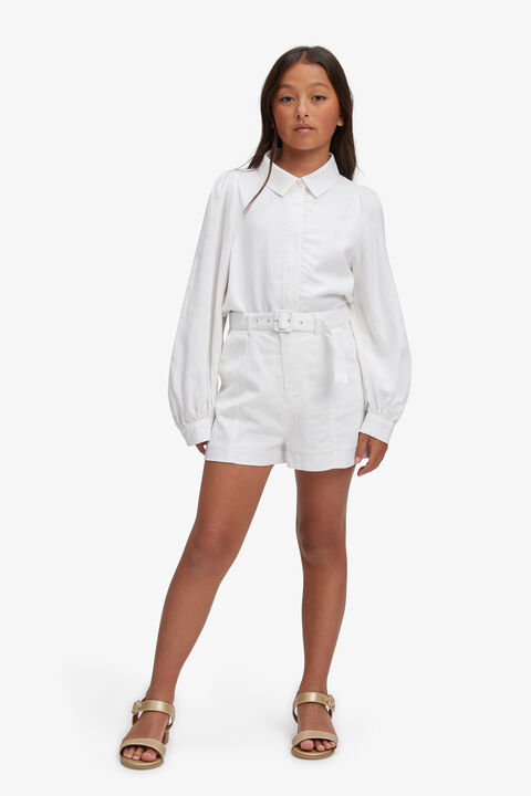 GIRLS HAILEY LINEN SHORT in colour BRIGHT WHITE