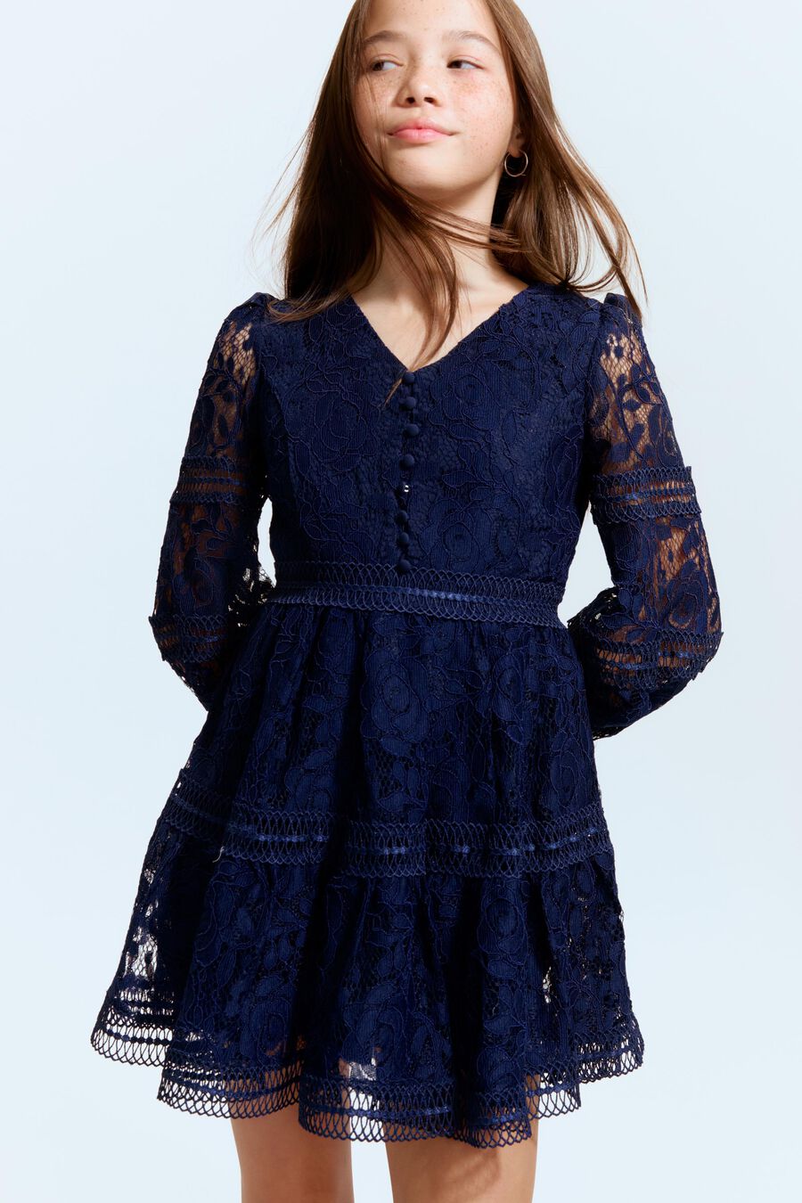 Girls Venice Lace Mini Dress