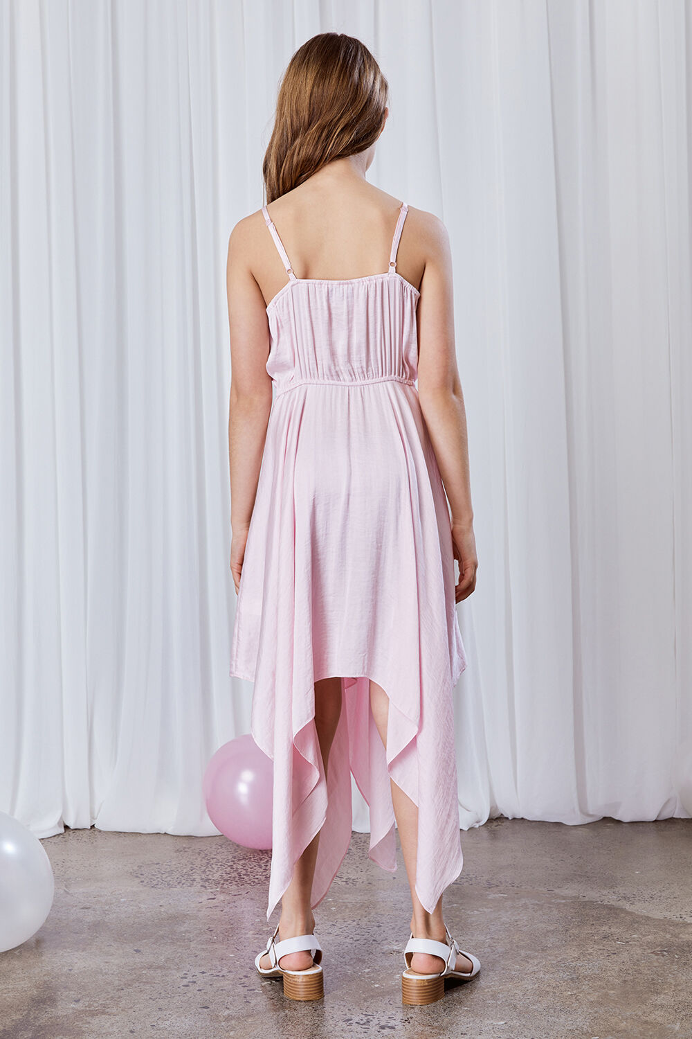 GIRLS ADDY HANKY DRESS in colour SOFT PINK