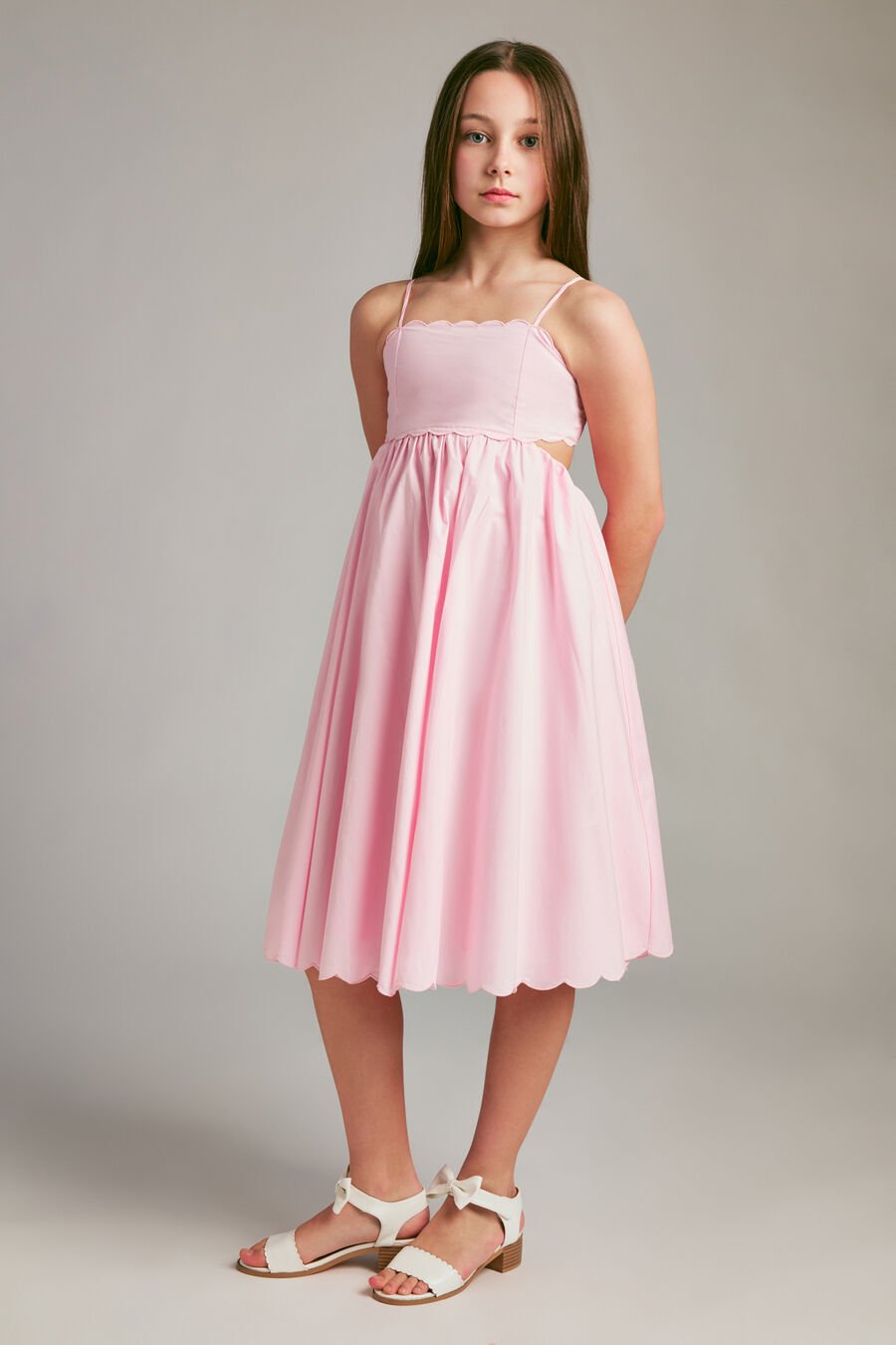 Girls Zaria Midi Poplin Dress