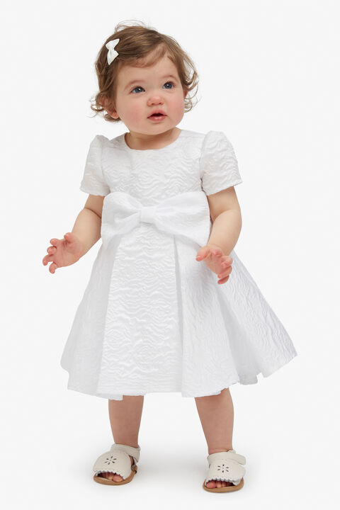 BABY GIRL isla bow dress in colour BRIGHT WHITE
