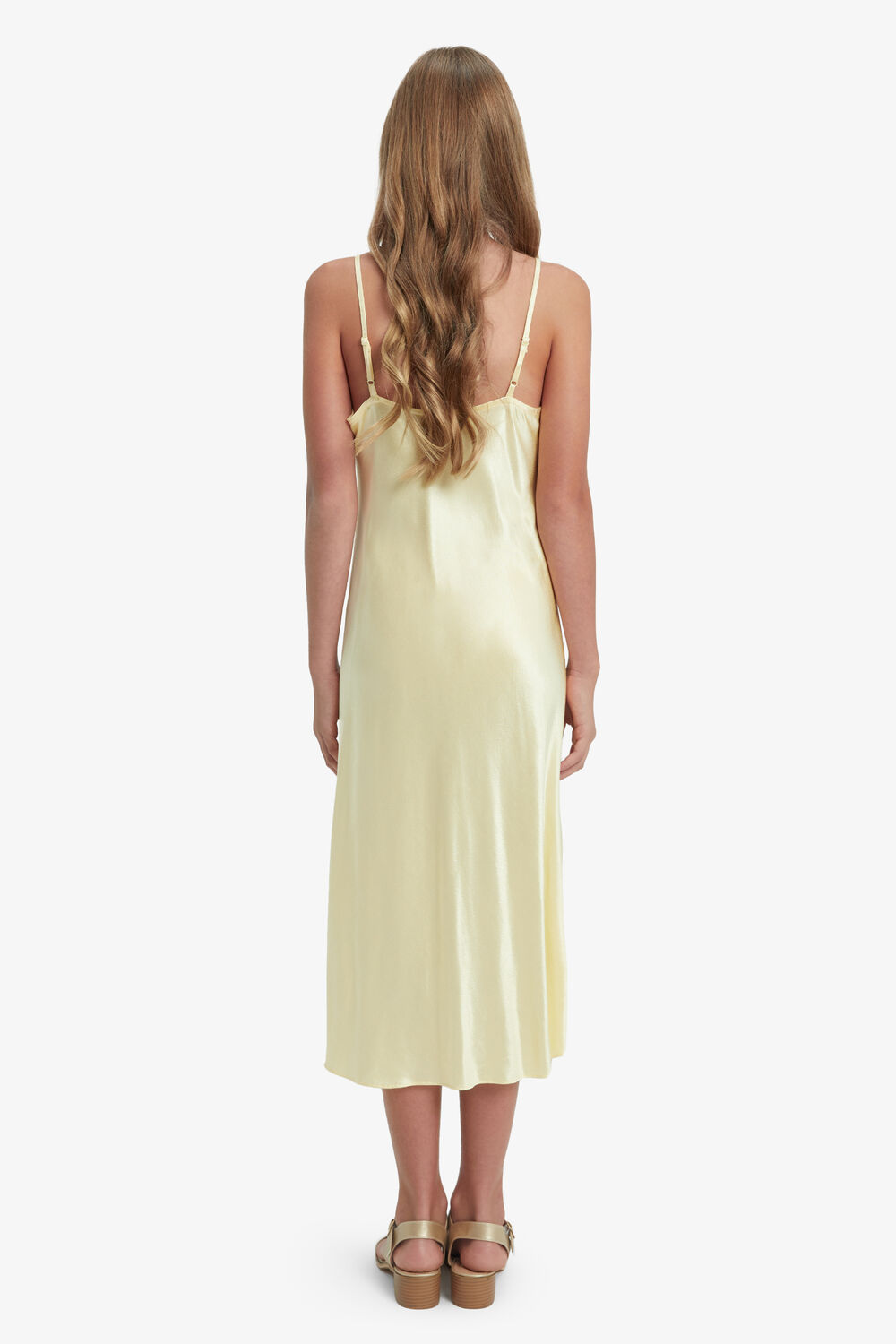 ROSETTE MIDI DRESS in colour LIMELIGHT