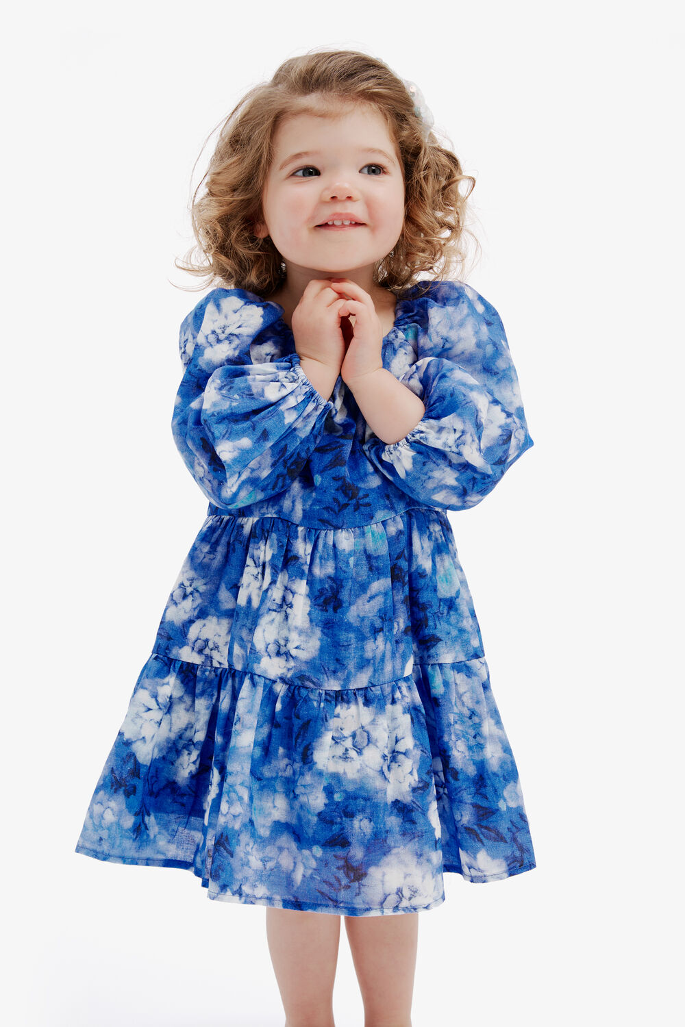 BABY GIRL AIRLEA FLORAL DRESS in colour ROYAL BLUE