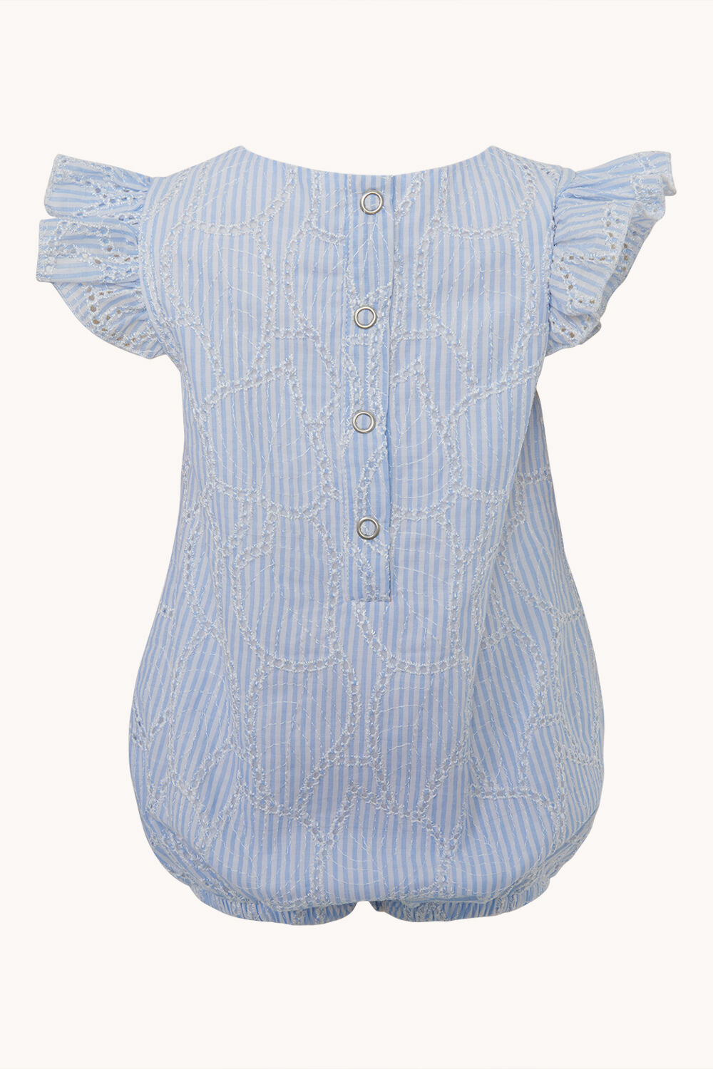 BABY GIRL MINI STRIPE BRODERIE GROW in colour BURNT OLIVE