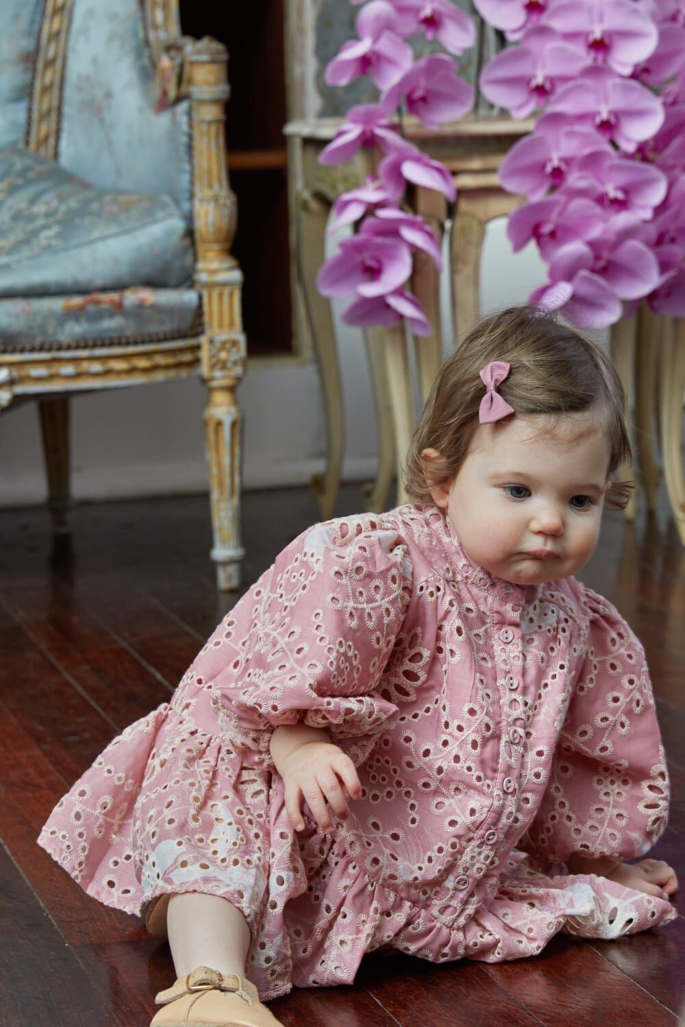 Baby Girl Mila Mini Shirt Dress In Pale Blush Bardot Junior
