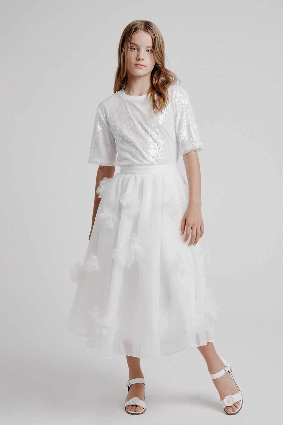 STELLA SEQUIN TEE in colour ARCTIC ICE