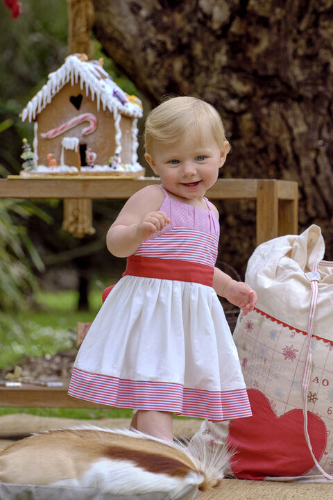BABY GIRL FRENCHY DRESS in colour TANGO RED