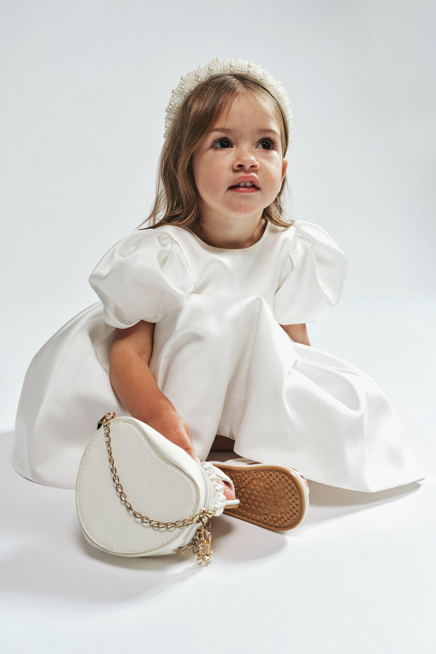 TAYLIN SATIN DRESS in colour Orchid White