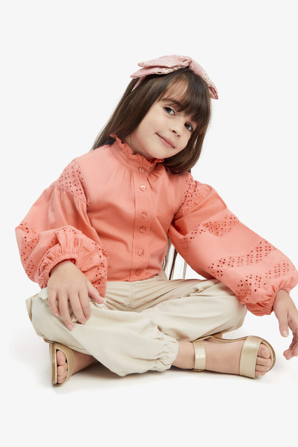 CHARLISE SPLICED BLOUSE in colour ORANGEADE
