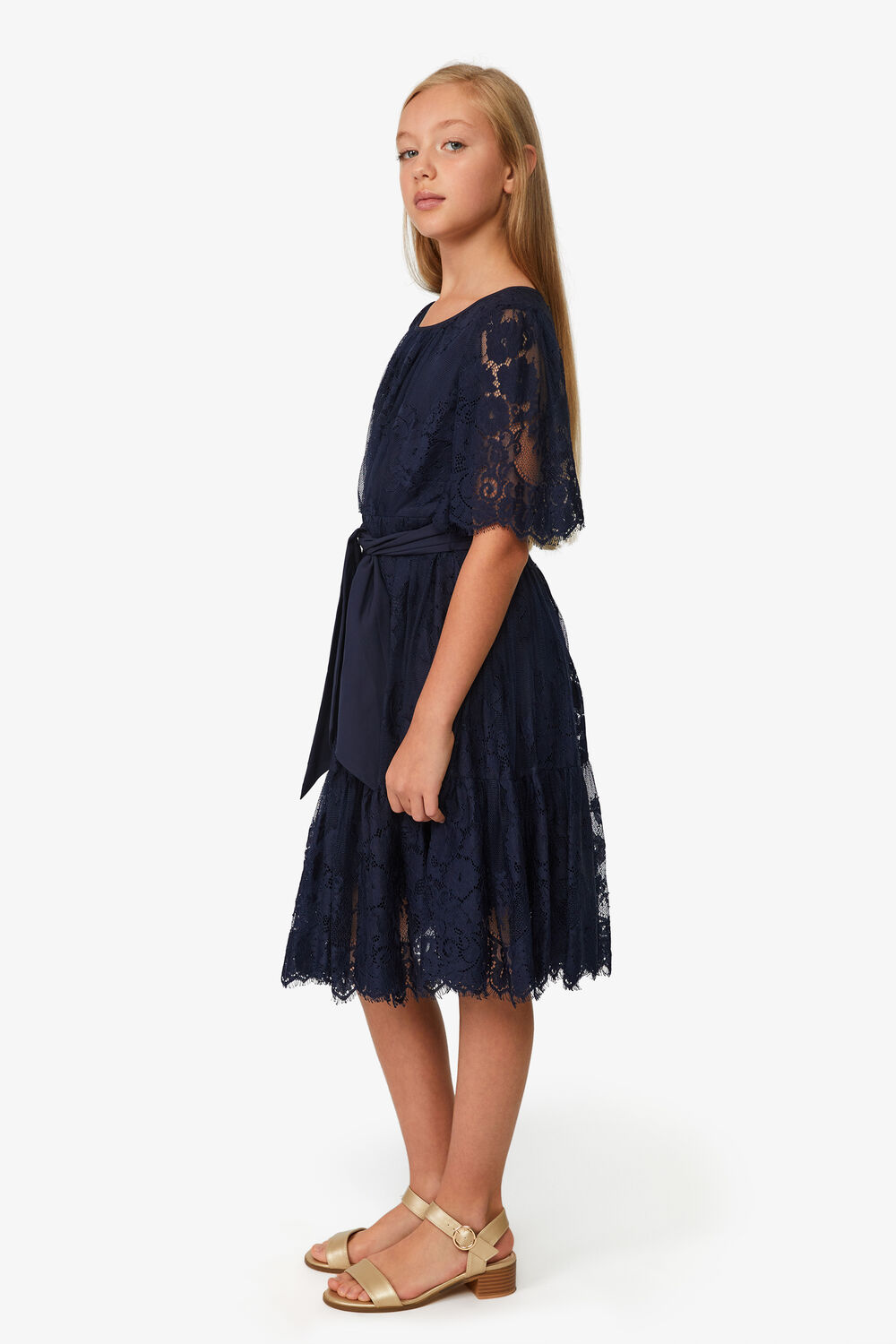 Girls JOELLE LACE DRESS in colour BLACK IRIS