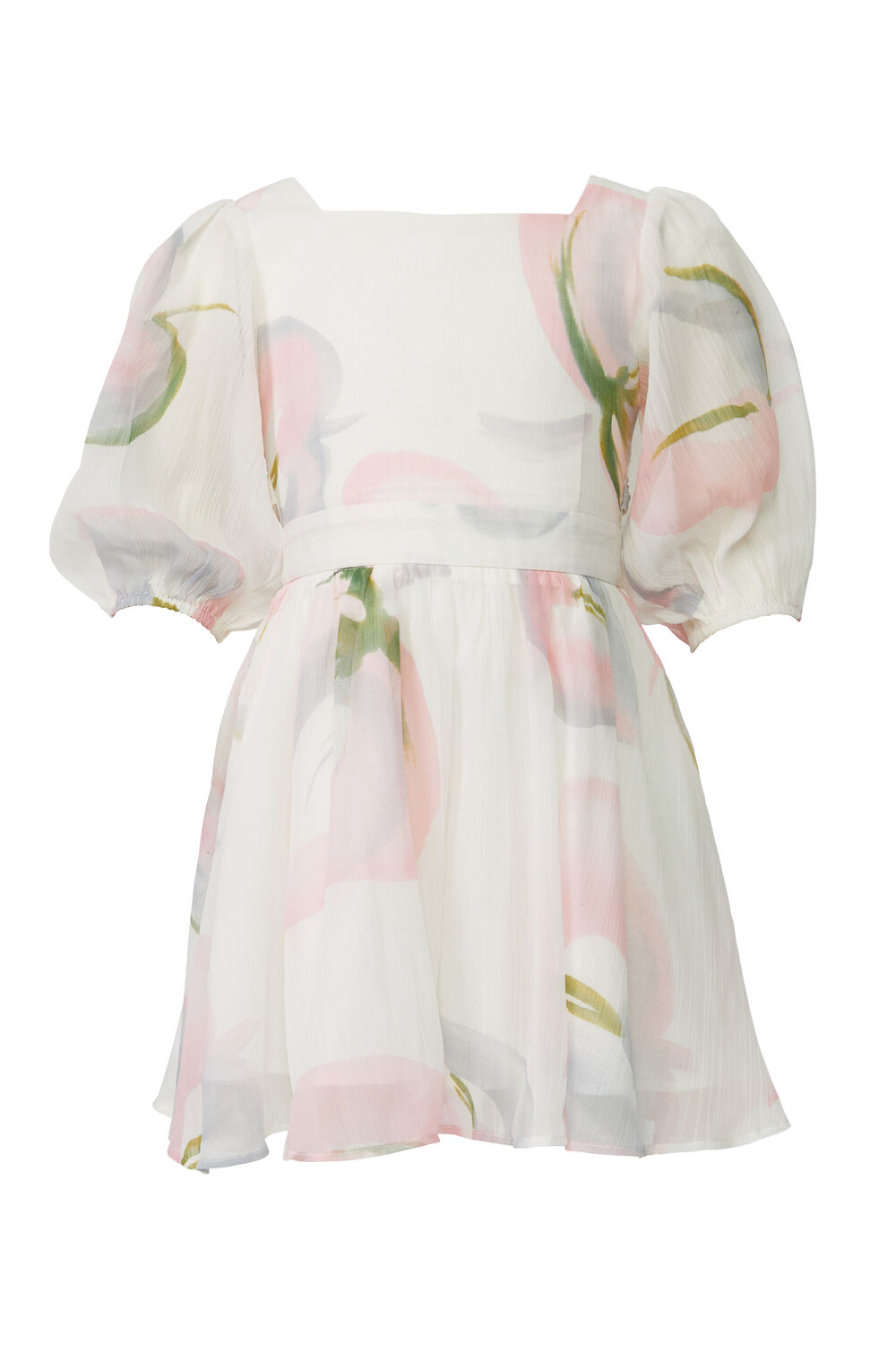 GIRLS mini water floral dress in colour MAJOLICA BLUE