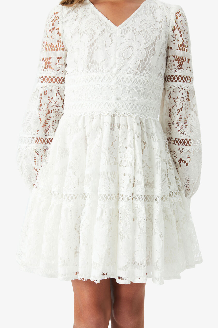 Girls Venice Floral Lace Dress