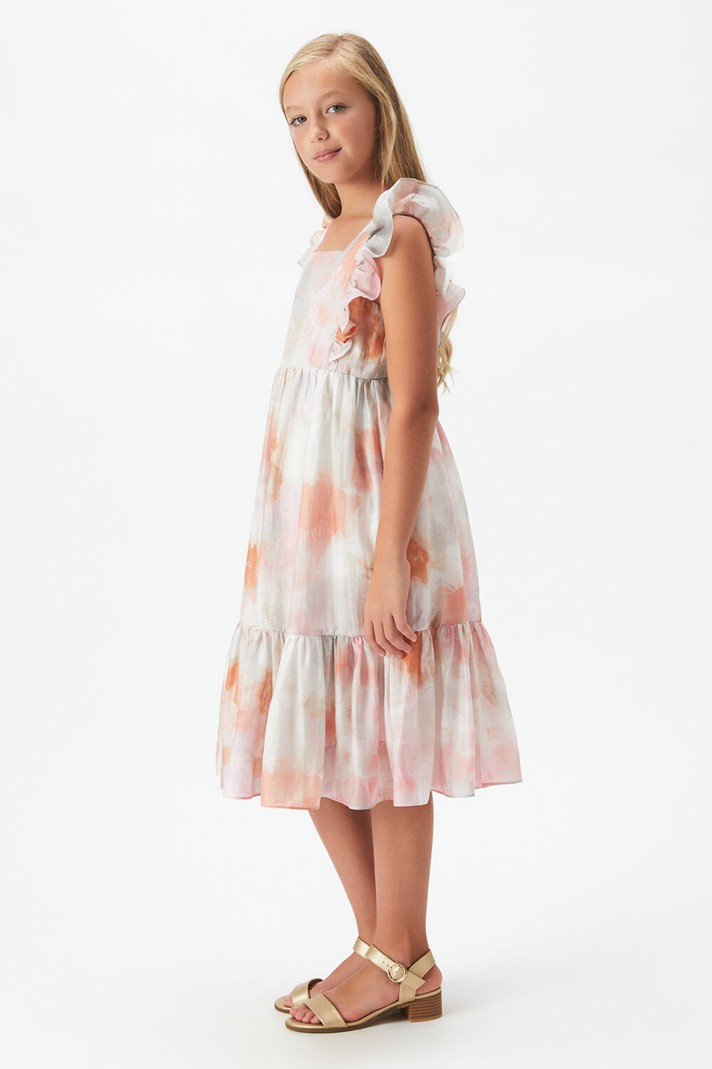 GIRLS tianna midi dress in colour ROSE QUARTZ