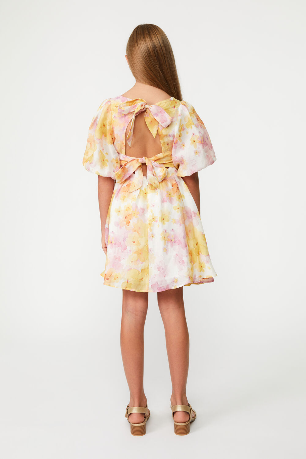 Girls ZANTHI MINI FLORAL DRESS in colour YELLOW IRIS