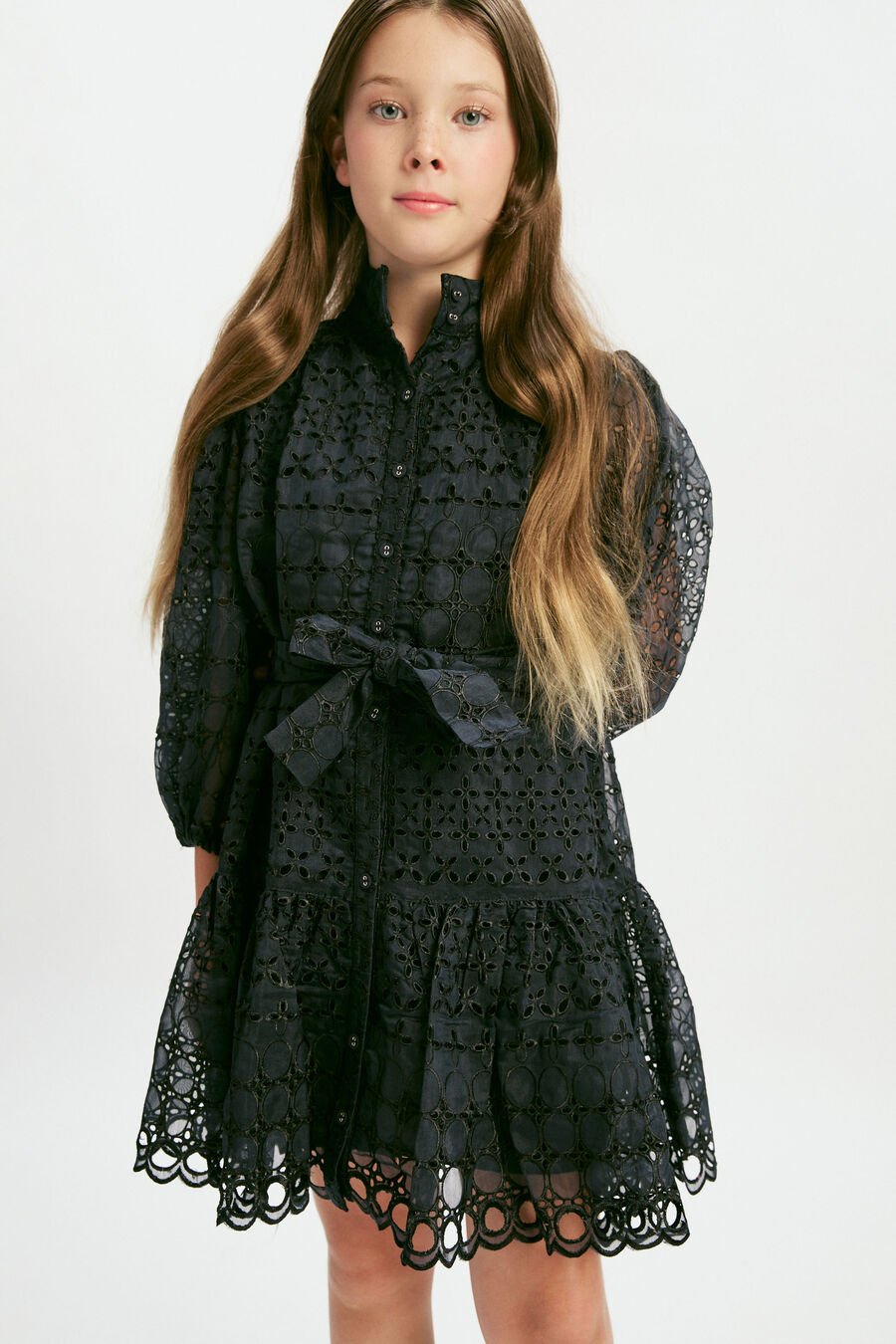 Girls Violet Mini Shirt Dress